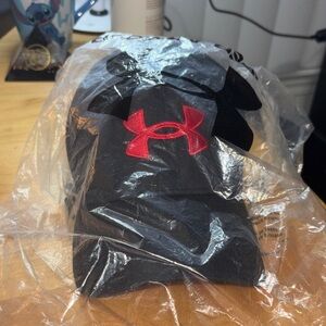 Under Armour Black Hat with Red Logo